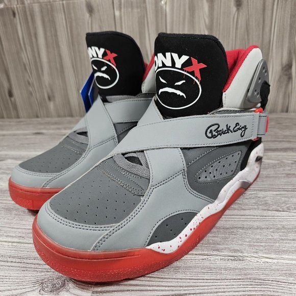 PATRICK EWING Rogue x ONYX Grey 3M Black Red Basketball Shoes Men's Size 9 NEW - Picture 4 of 16